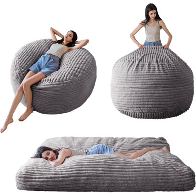 Thick striped Convertible bean bag bed