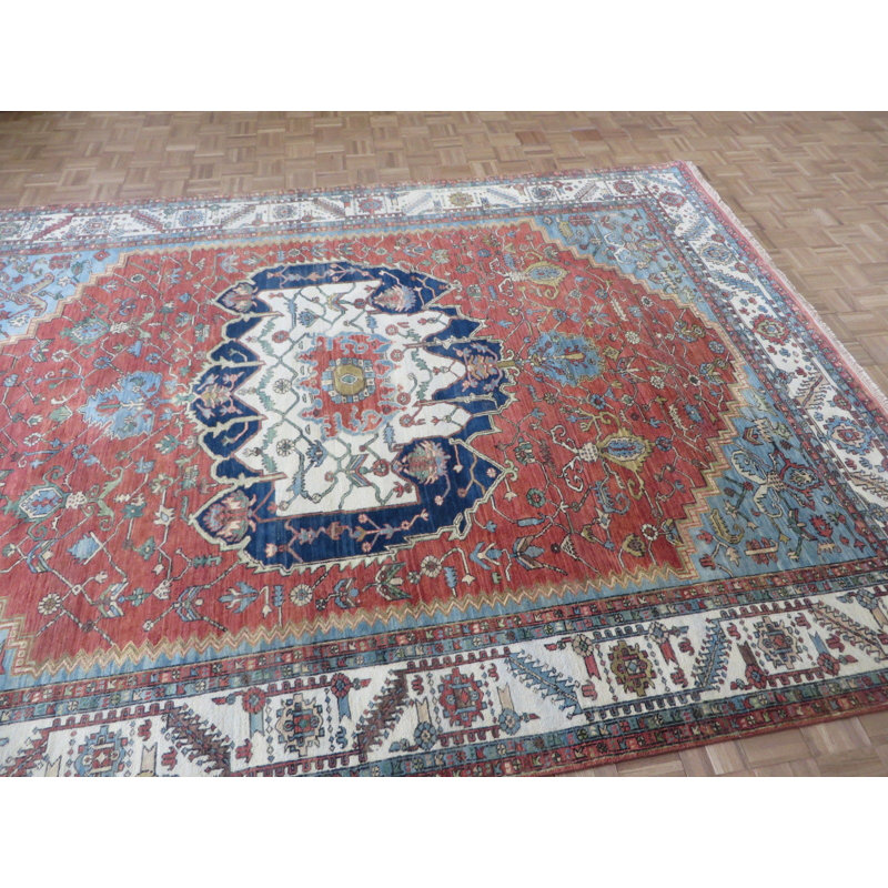 Tapis de zone en laine rectangulaire 8 pi 10 po x 11 pi 10 po one-of-kind-noué la main Dorland