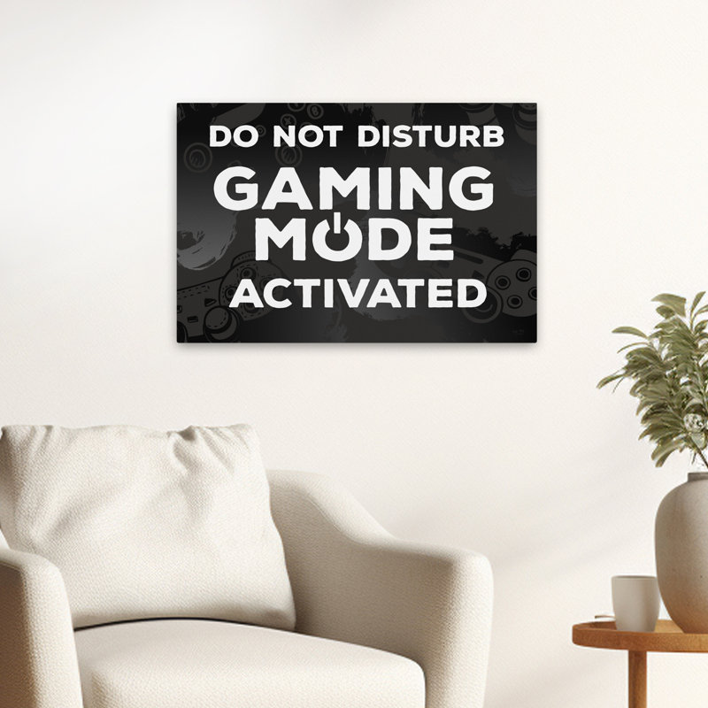 Mode de jeu activé - Art de la typographie moderne «Ne pas déranger», H 16 po x l 24 po