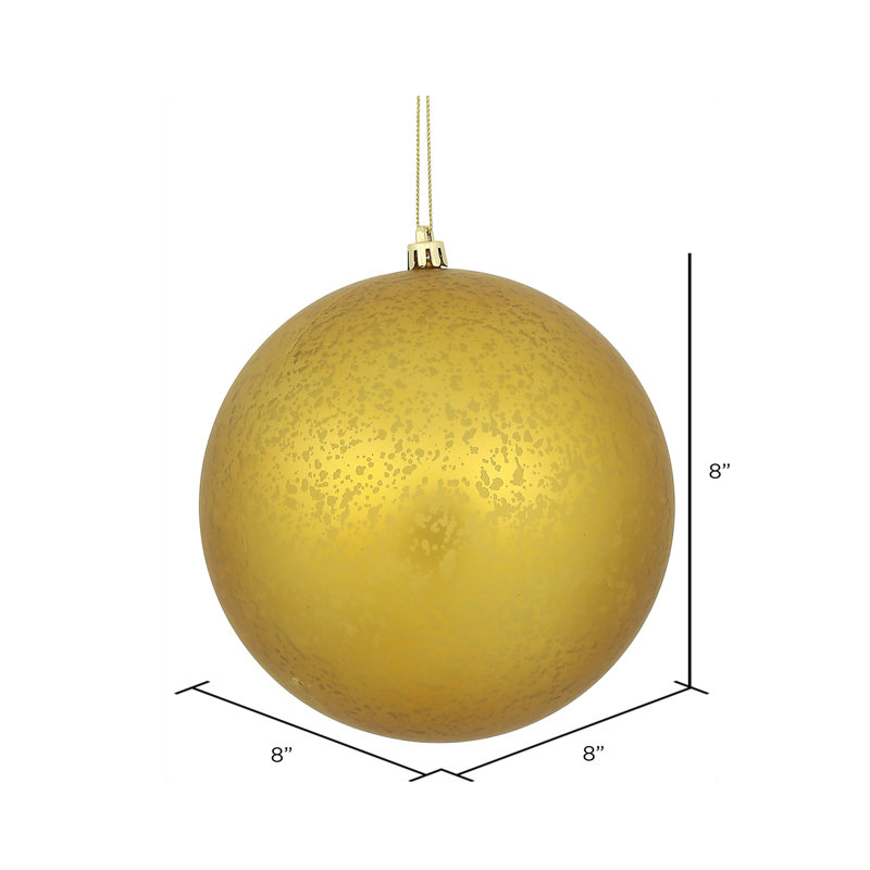 Ornement boule de mercure mat, Or, 8" H x 8" W