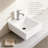 18" x 10" White Vitreous China Rectangular Wall Mount Bathroom Sink with Single Faucet Hole, Floating Sink with 1.75" Drain for Small Bathrooms
