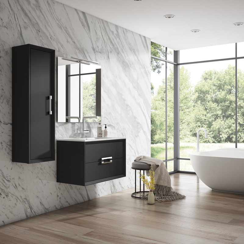 Ensemble de meuble-lavabo simple 24 po Zak, Noir