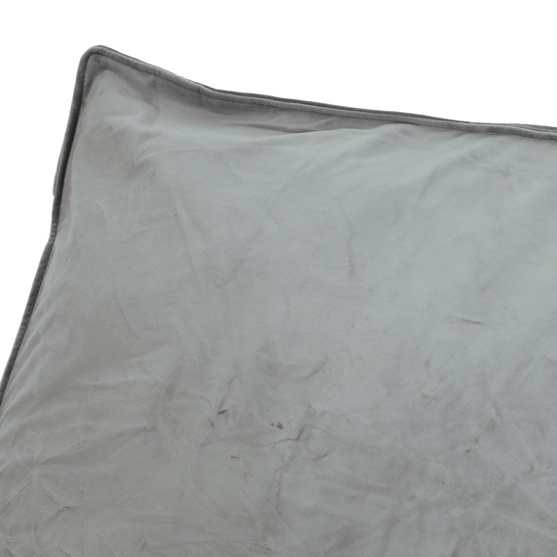 Fauteuil à billes surdimensionné 2 places avec accoudoirs, Velours gris velours