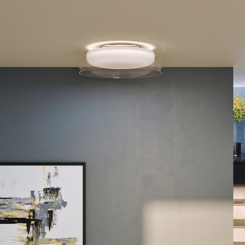 Steel LED Flush Mounted Sconce, Crystal, 3000K, Yes