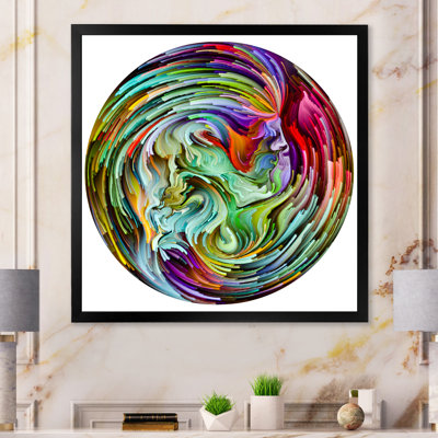 Cercle coloré liquide VI - impression moderne sur bois