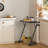 Adjustable Folding Accent Table Multi-functional Side Table with Cup Holder Height & Tilt Adjustable Waterproof Surface for Kitchen or Dining Room