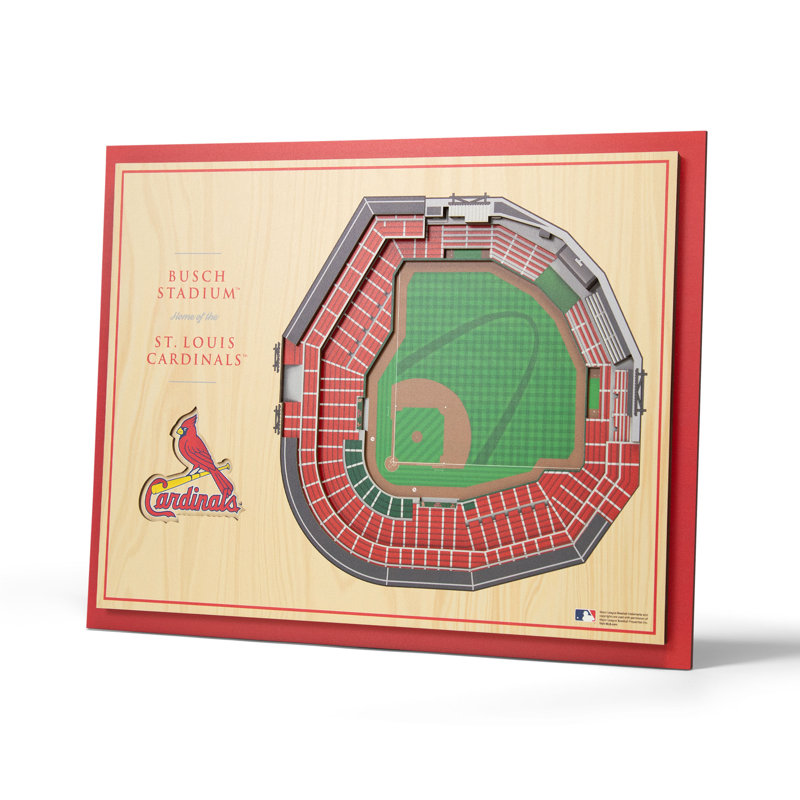 St. Louis Cardinals 3D Stadium Wall Art in Red and Natural Wood