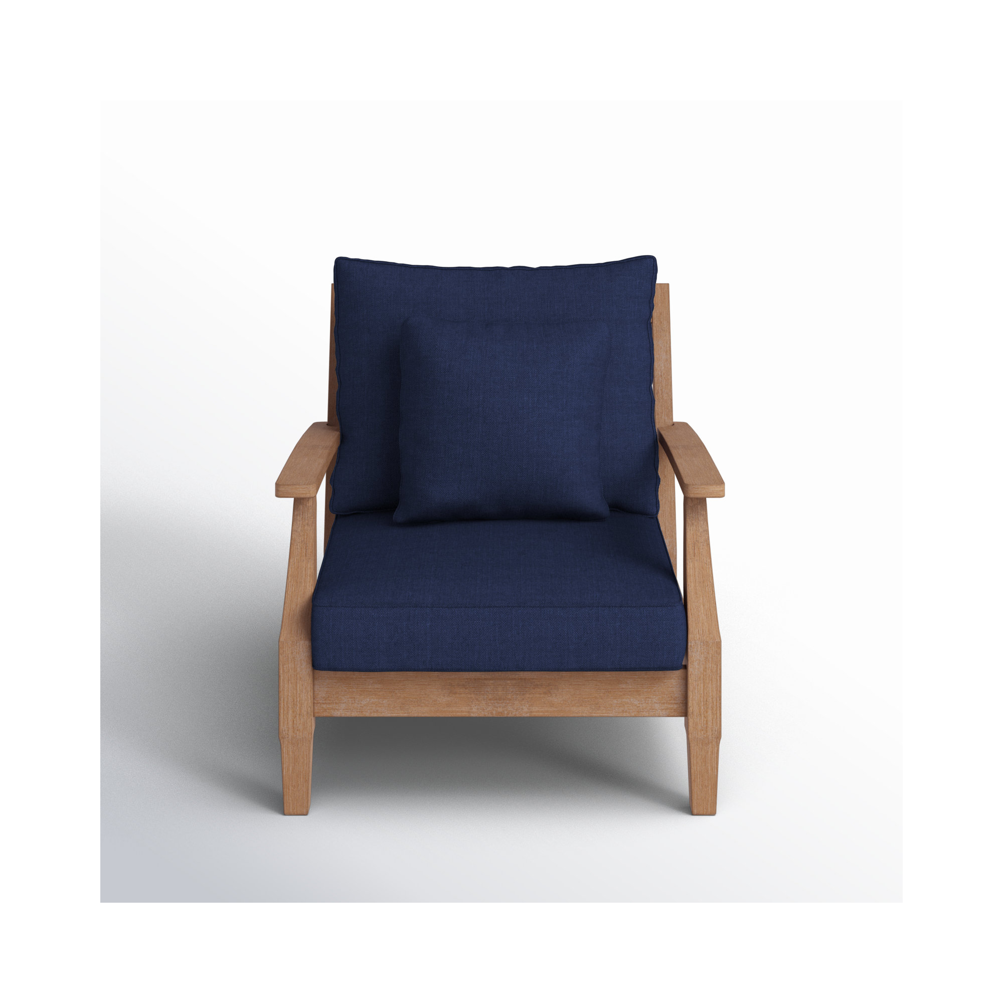 Samya Outdoor Chair with Cushions, Navy, Natural