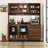63" W Walnut Kitchen - 4 Door, Drawer & Microwave Shelf Pantry Versatile Cabinet For Kitchen, Garage, Office Particle Board With Doors, Drawers, And Spacious Storage Reception Made Of