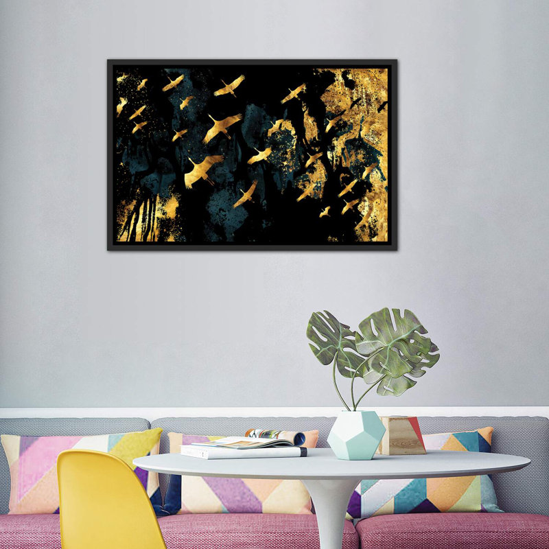 «Magical Passes Over For Forest Abyss» par Daphne Horev - impression, Cadre noir vieilli, H 18 po x l 26 po x P 1,5 po