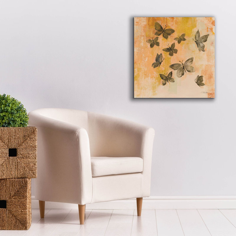  «Butterfly Silhouettes 2» par Silvia Vassileva, art mural sur toile, 26 po x 26 po, H 26 po x l 26 po