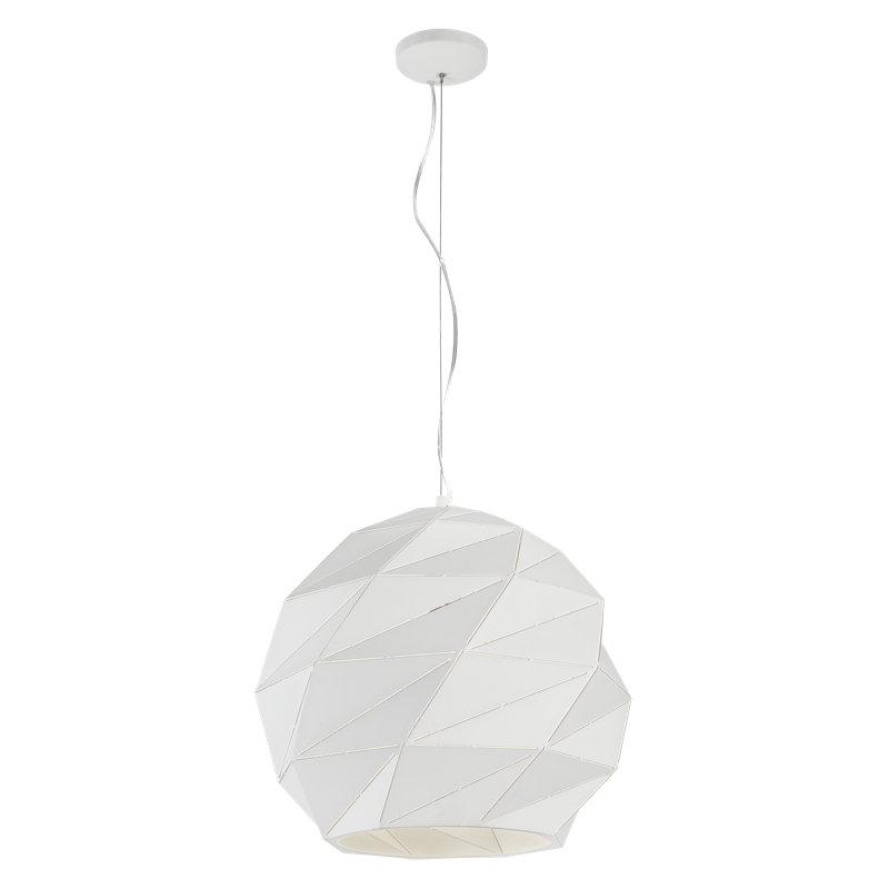 Jaina 3 - Light White Sphere Pendant, 120 cm H x 40 cm W x 40 cm D