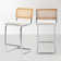 Ambrine Upholstered Boucle Counter & Bar Stool with Cane Rattan Back