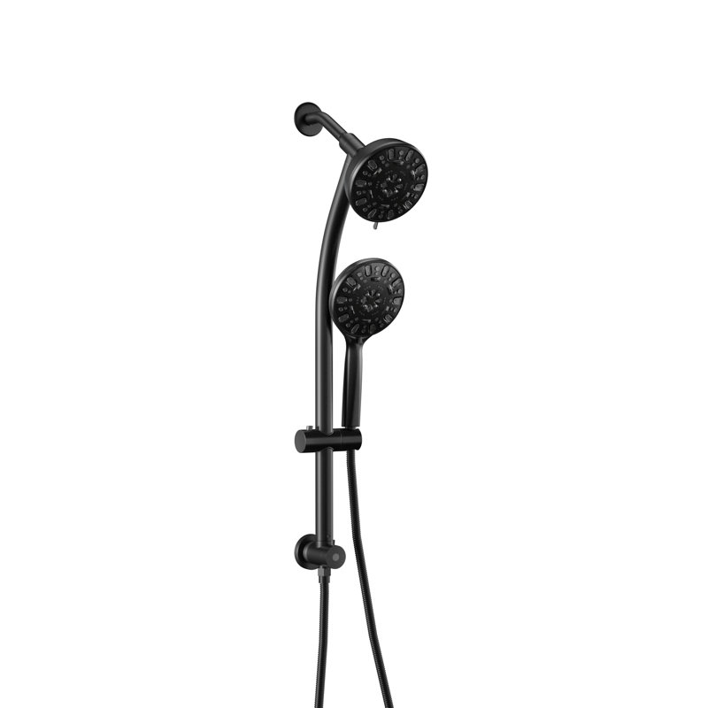 Pomme de douche double multi fonctions, Noir mat