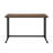 Rectangular Writing Desk With USB Port And Plug, Walnut And Black, For Modern Home Office And Tech Integration.-951406790