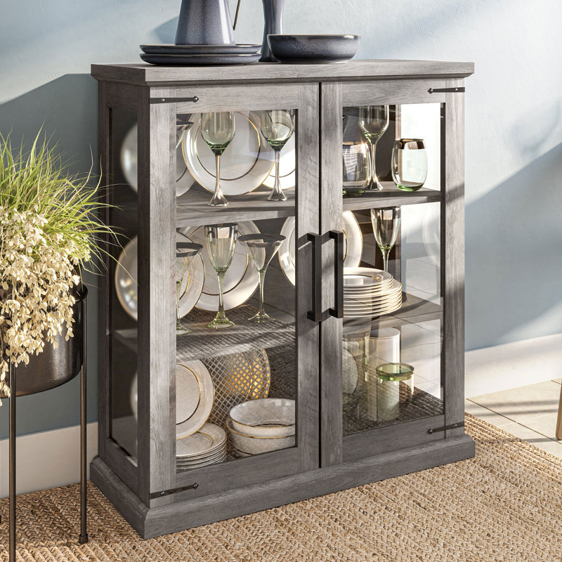 Evanuk 31.7'' W China Cabinet Dining Cabinet, Gray Wash