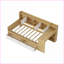 Lit de jour simple en L avec rangement en bois et bureau Tablettes, blanc naturel pour les petits espaces