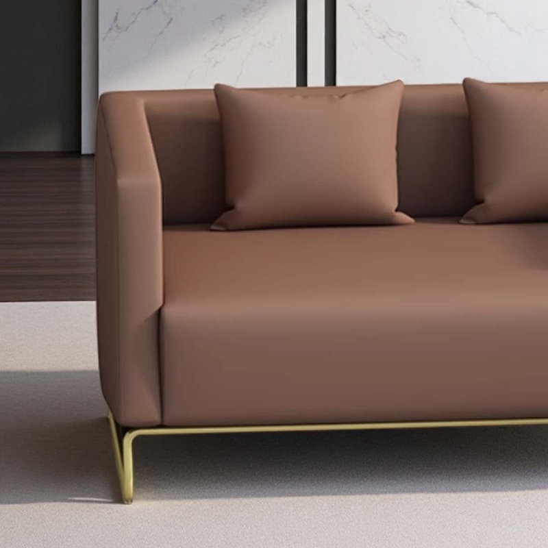 Business double-seater brown reception sofa