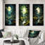 «Forest Enchanted Forest Pointillism», 3 pièces sur toile-802804962-802804965
