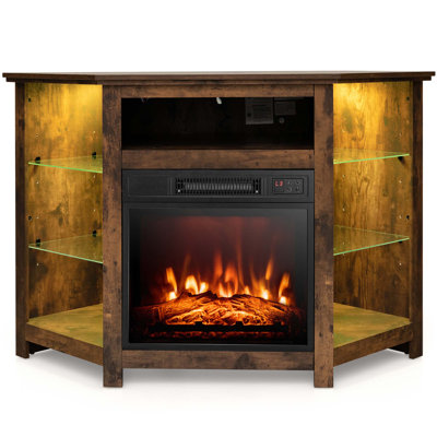 Berthamae Unfinished TV Stand for TVs up to 50" with Fireplace Included