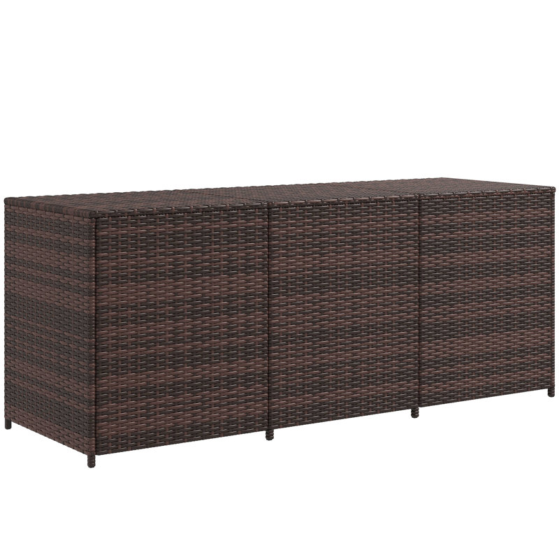 Boîte de rangement d'extérieur de 175 gallons avec doublure intérieure Outsunny, Brun