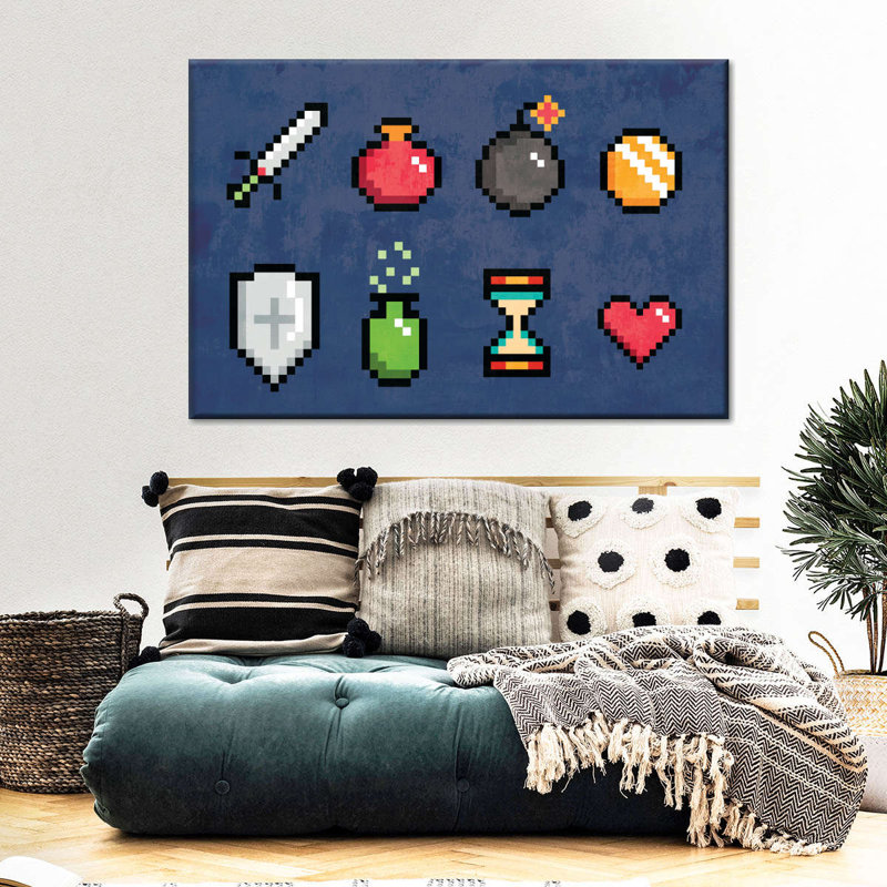" Minecraft Icons " by Logic Nerds, 20" H x 30" W x 1.25" D