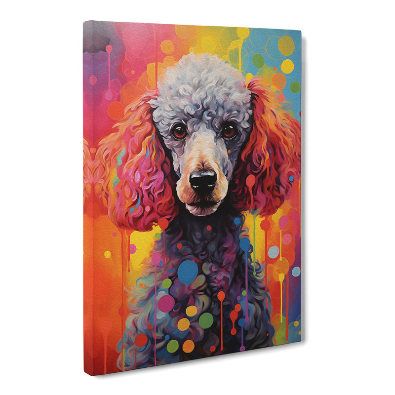Poodle Hard Edge - Wrapped Canvas, 60cm H x 40cm W x 3cm D