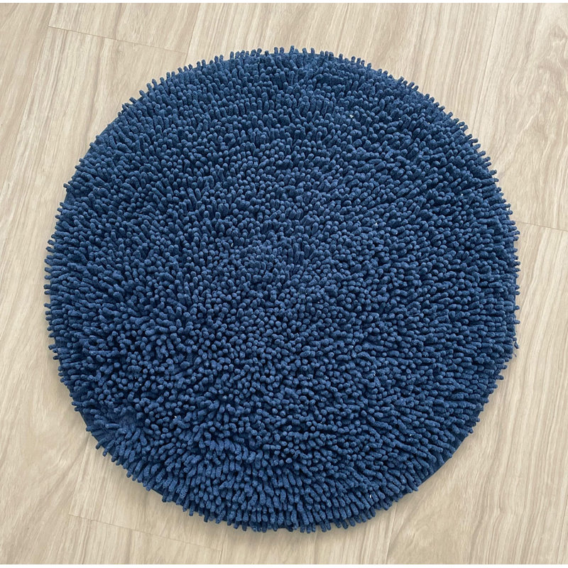 Virginio Non-Slip Bath Rug, Navy Blue