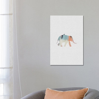 Pastel Elephant by Orara Studio - Wrapped Canvas Painting