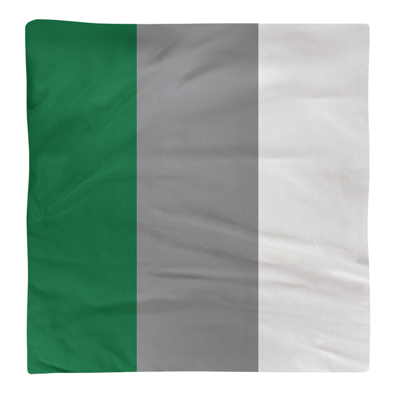 Cotton Striped Square Napkin, Green/Silver/White, 22" W x 22" L