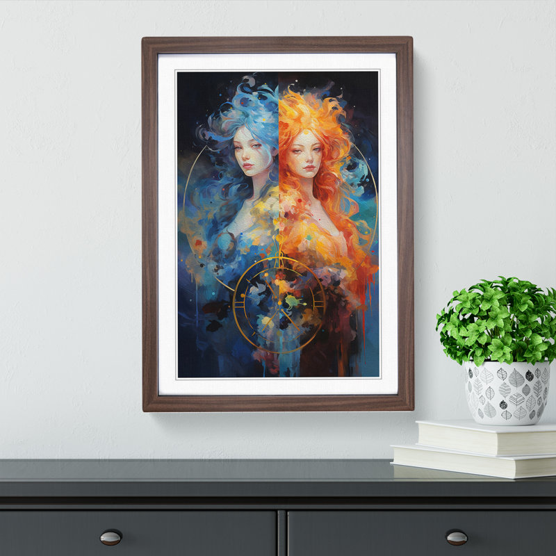 Single Picture Frame Print on Wood, Walnut Framed, 34cm H x 25cm W