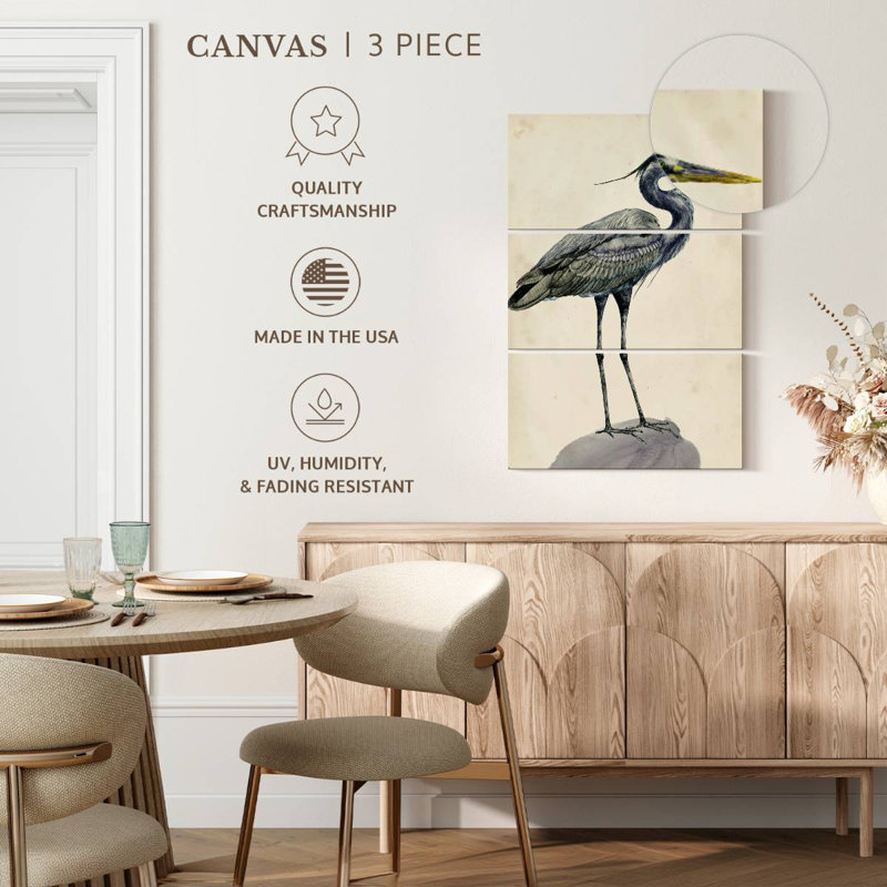 Brampt Blue Heron Rendering I, 57" H x 36" W