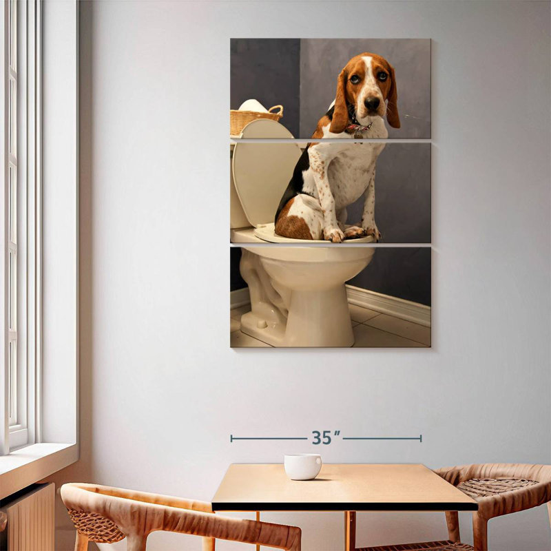 Ketti Hound Toilet Time, 65" H x 42" W
