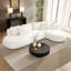 Canapé surdimensionné en L surdimensionné avec méridienne beige et assise profonde pour le salon-393038646