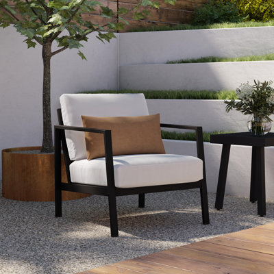 Chaise d'extérieur en aluminium Armando avec coussins Sunbrella