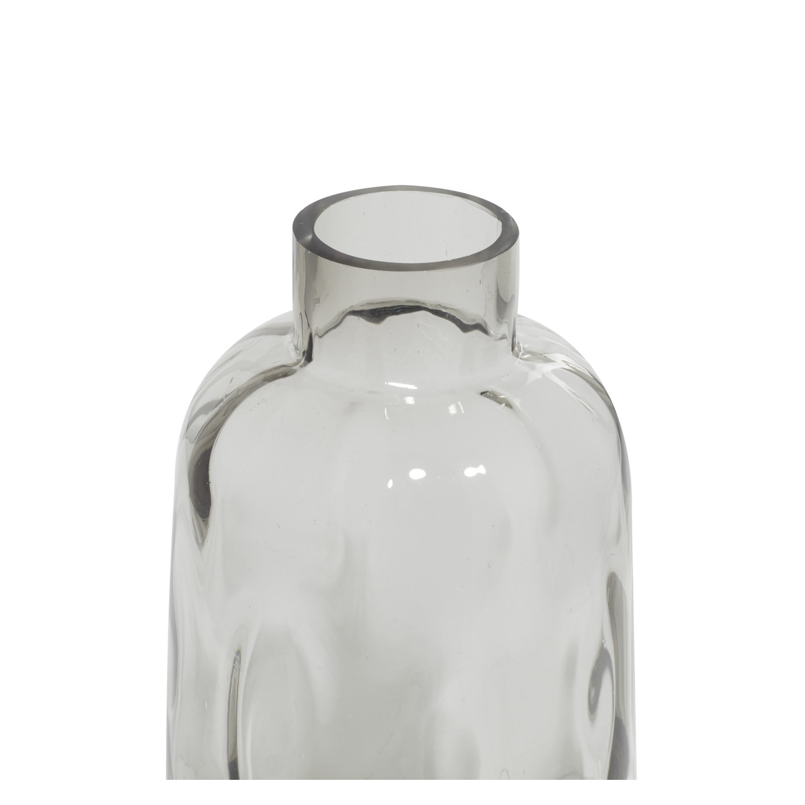 Rennifer Smoked Gray Glass Table Vase, 12" H x 6" W x 6" D