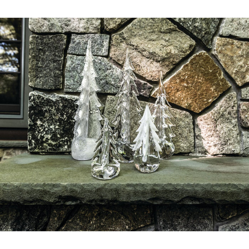 Snowy Branches Evergreen, 8" H x 4" W x 4" D