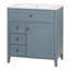 Meuble-lavabo avec lavabo, 3 tiroirs et tablette réglable-493535294