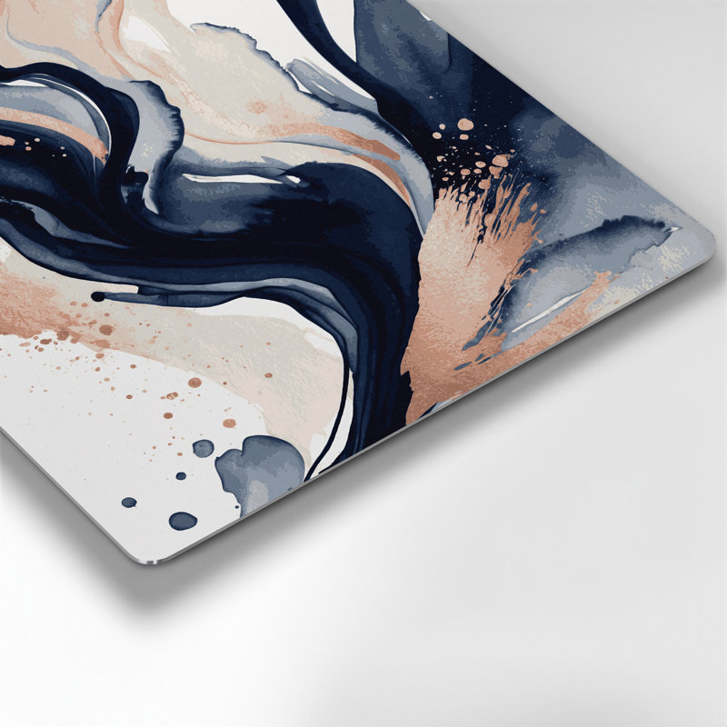 Aquarelle abstraite, art mural en métal beige 92, H 16 po x l 16 po