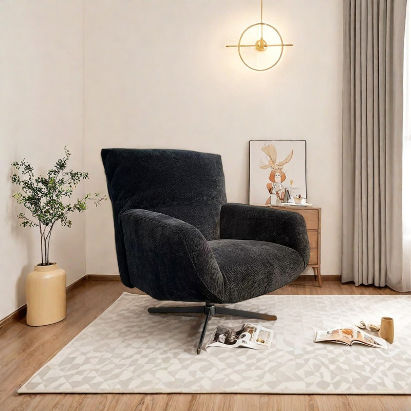 Adjustable Back Feather-Filled Chair, Black