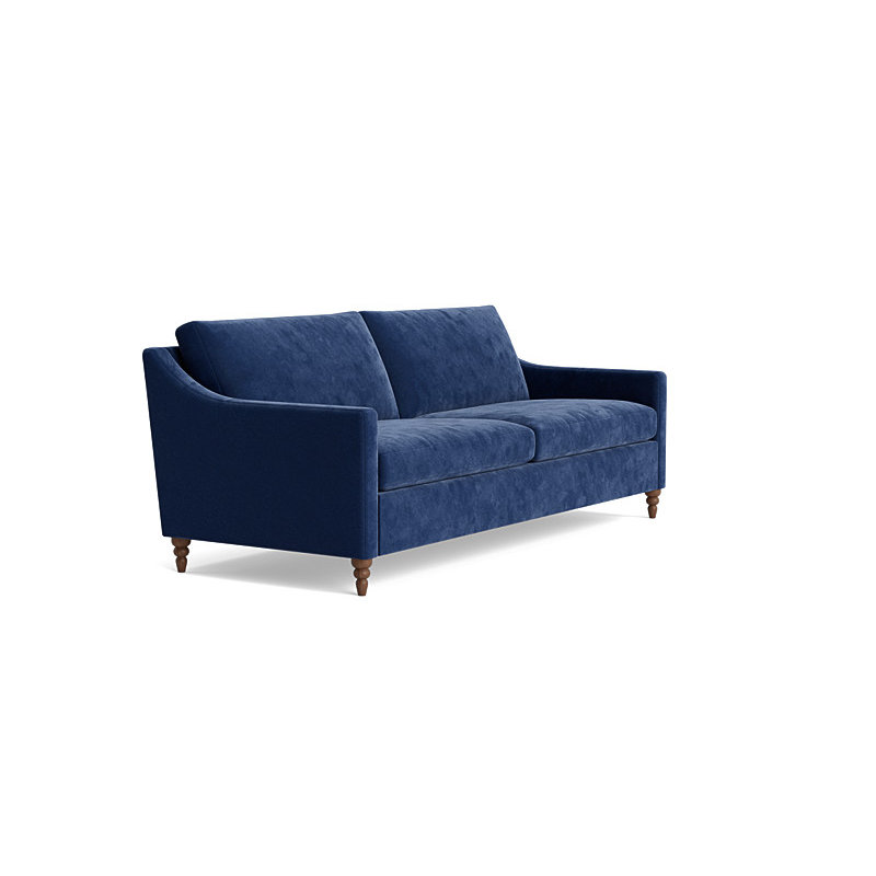 Vera Sofa (85"), Walnut Finish (Turned), Performance Velvet - Uniform