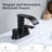 4" Centerset Double Handle Waterfall Bathroom Sink Faucet with Pop Up Drain-98449930