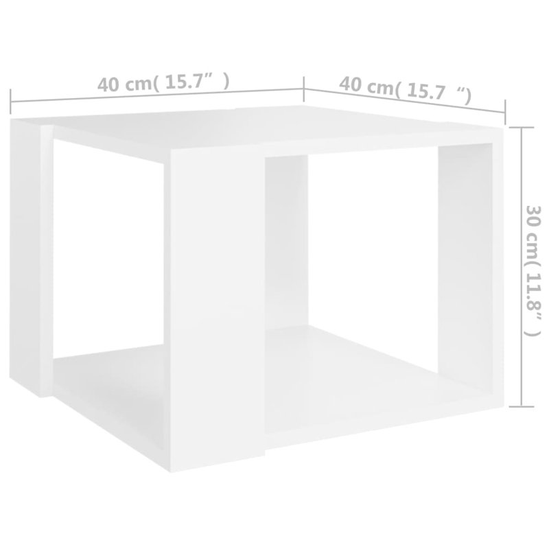 Manufactured Wood Floor Shelf Single Coffee Table with Storage, White