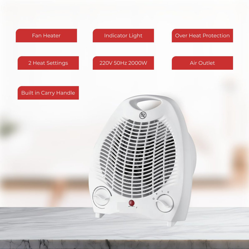Mantraraj Space Heater 2000W Portable Fan Heater With Variable Thermostat 2 Heat Settings