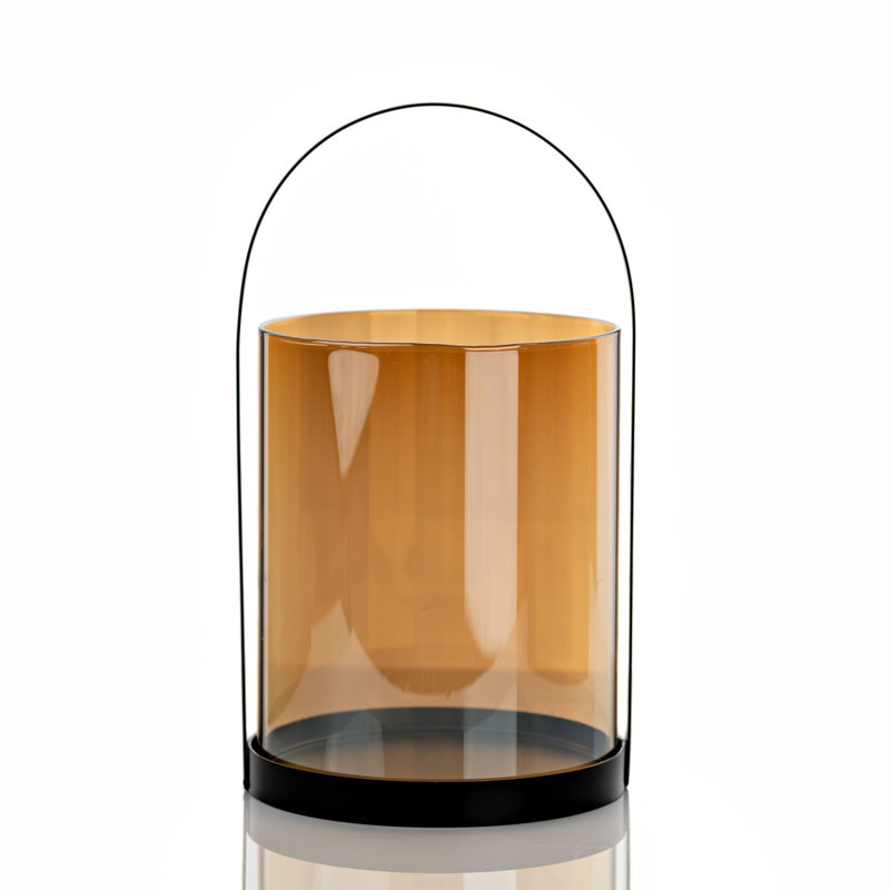 Glass Floor Lantern, 28 cm H X 16.5 cm W X 16.5 cm D