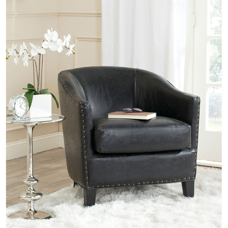 Philpott Faux Leather Barrel Chair