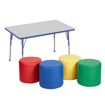 T-Mold Adjustable Height Rectangular Activity Table & Chair Set -  Factory Direct Partners, 12318-234