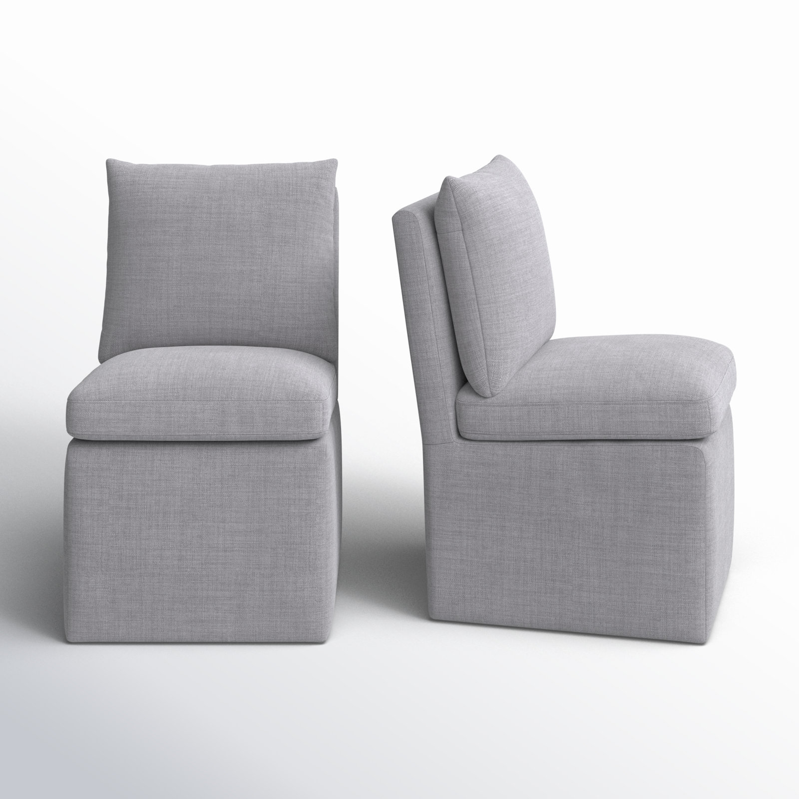 Alayaa Linen Side Chair, Effie Gray Performance Linen
