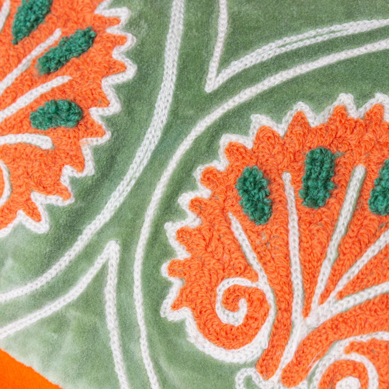 Casa Geometric Rectangular Throw Cushion, Orange