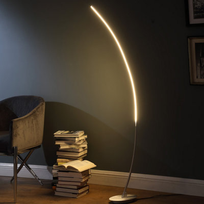 62.25-Inch Bradie Brushed Nickel LED Arc Tube Floor Lamp